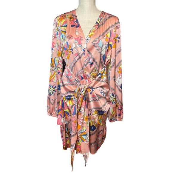 Margaret Joseph’s Floral Wrap Front Dress - Picture 1 of 9